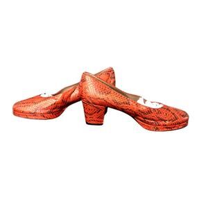 Rare Vintage 1991 Sam & Libby Snakeskin Print Block Heels, 7.5